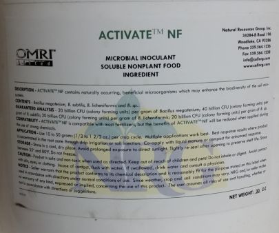 Natural Resources Group, Activate NF, Microbial Inoculant, Bacillus megaterium, B. subtilis, B. licheniformis and B. species