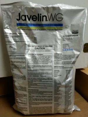 Certis, Javelin WG, plant protection, (Bt) Bacillus thuringensis, kurstaki strain