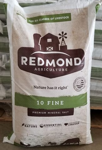 Redmond Fine Salt #10, Redmond Agriculture 10 Fine Premium Mineral Salt, Redmond Minerals, Natural Trace Salt, livestock feed and supplement, unrefined