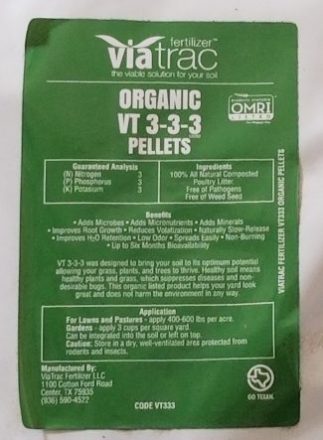 Viatrac Fertilizer, VT 3-3-3, organic